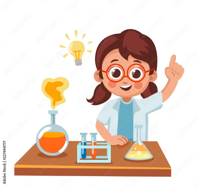 Girl doing experiment in lab